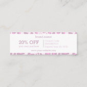 Roze Leopard Dierenprint Patroon Korting Gift Mini Visitekaartje (Achterkant)