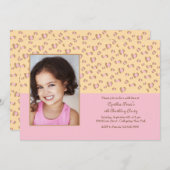 Roze Leopard Fotouitnodiging Kaart (Voorkant / Achterkant)