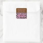 Roze Leopard Fur Adresetiketten Vierkante Sticker (Tas)