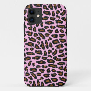 Roze leopard Fur iPhone 11 Hoesje
