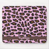 Roze leopard Fur Girly Mousepad Muismat (Voorkant)