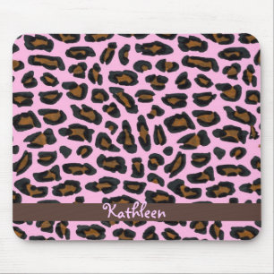 Roze leopard Fur Girly Mousepad Muismat
