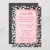 Roze leopard Glitter Kaart (Voorkant / Achterkant)