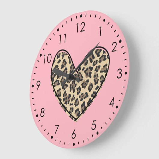 Roze leopard Heart Wall klok (Hoek)