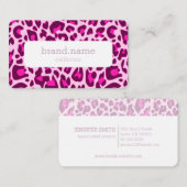 Roze Leopard Huid Dier Print Rockabilly Patroon Visitekaartje (Voorkant / Achterkant)