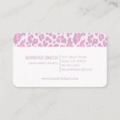 Roze Leopard Huid Dier Print Rockabilly Patroon Visitekaartje (Achterkant)