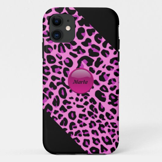 Roze Leopard iPhone5 Hoesje (Achterkant)