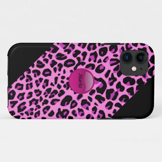 Roze Leopard iPhone5 Hoesje (Achterkant (horizontaal))