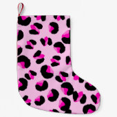 Roze Leopard Kerst Kous Kleine Kerstsok (Voorkant)