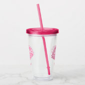 Roze Leopard Kiss - gepersonaliseerd Acryl Drinkbeker (Links)