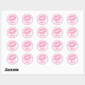 Roze leopard Kiss - Wedding 'Dank je' Ronde Sticker (Vel)