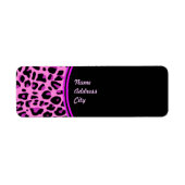 Roze leopard-logo etiket (Voorkant)
