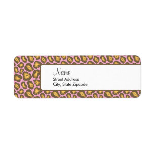 Roze leopard-logo etiket