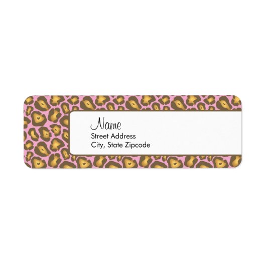 Roze leopard-logo etiket (Voorkant)