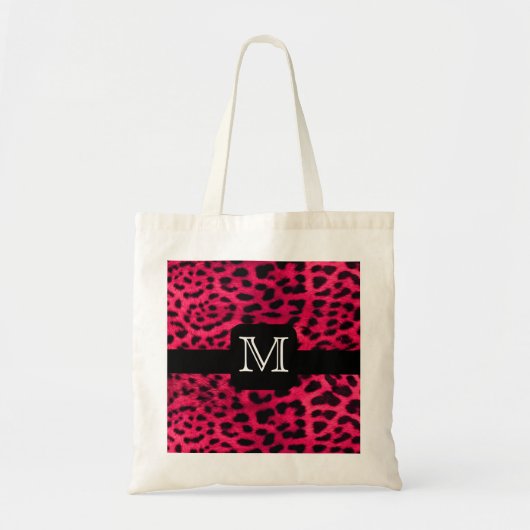 Roze leopard Monogram Tote Bag (Voorkant)