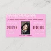 Roze leopard Patroon Aangepast Logo Foto Open uren Visitekaartje (Achterkant)