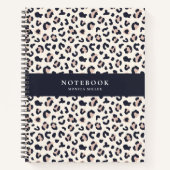 Roze Leopard patroon, aangepaste naam Notitieboek (Voorkant)