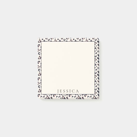 Roze Leopard patroon, aangepaste naam Post-it® Notes (Voorkant)