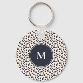 Roze Leopard patroon monogram Sleutelhanger