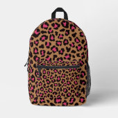 Roze leopard Pattern Bedrukte Rugzak (Voorkant)