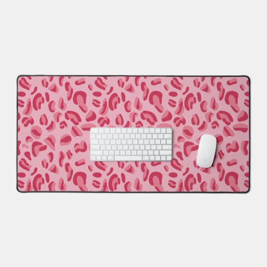 Roze leopard Pattern Bureaumat (Keyboard & Muis)