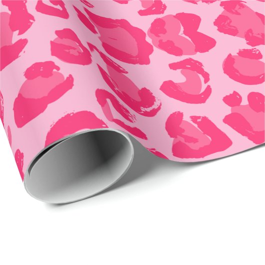 Roze leopard Pattern Cadeaupapier (Rol Hoek)