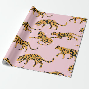 Roze leopard Pattern Cadeaupapier