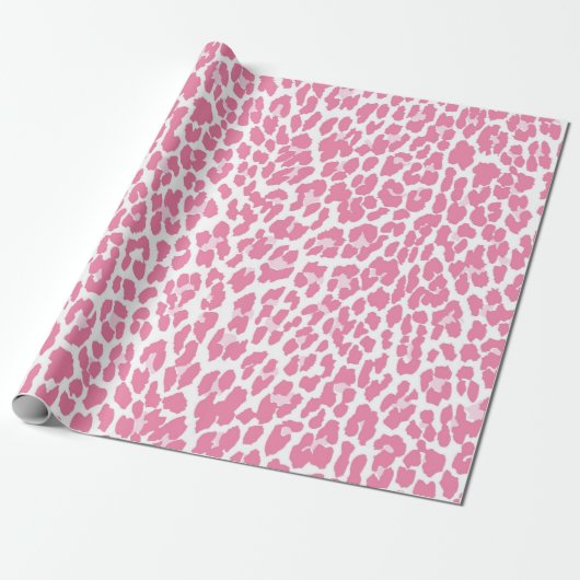 Roze leopard Pattern Cadeaupapier (Uitgerold)