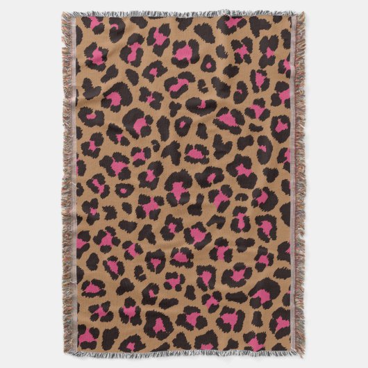 Roze leopard Pattern Deken (Voorkant Verticaal)