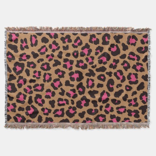 Roze leopard Pattern Deken (Voorkant)