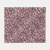 Roze leopard Pattern Fleece Deken (Voorkant (Horizontaal))