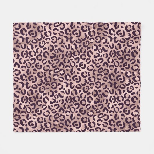 Roze leopard Pattern Fleece Deken (Voorkant (Horizontaal))