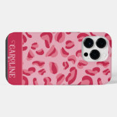 Roze leopard Pattern iPhone Hoesje (Achterkant horizontaal)