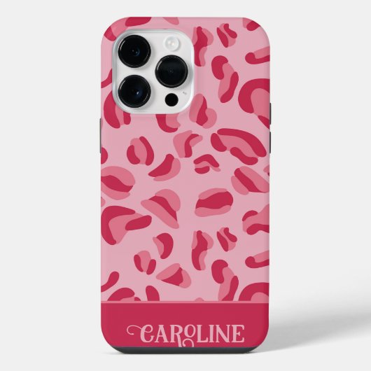 Roze leopard Pattern iPhone Hoesje (Achterkant)