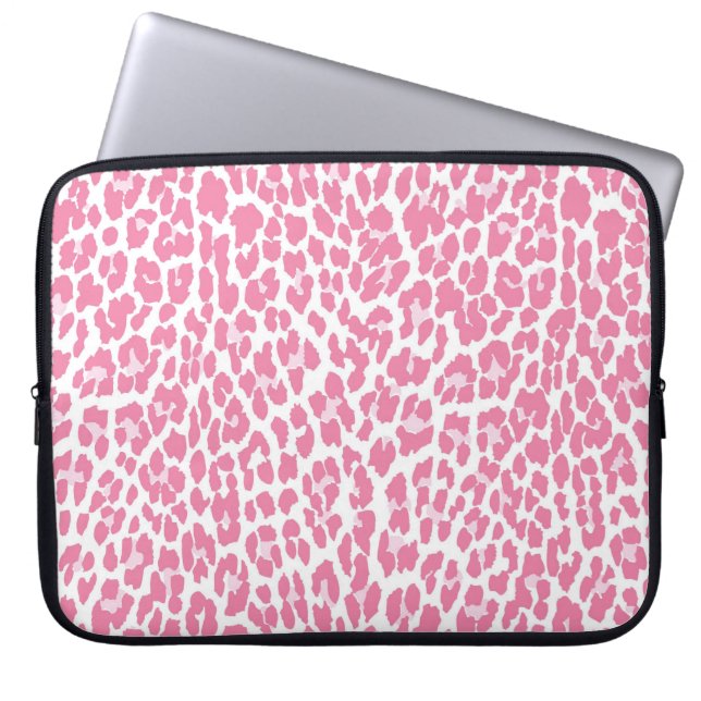 Roze leopard Pattern Laptop Sleeve (Voorkant)