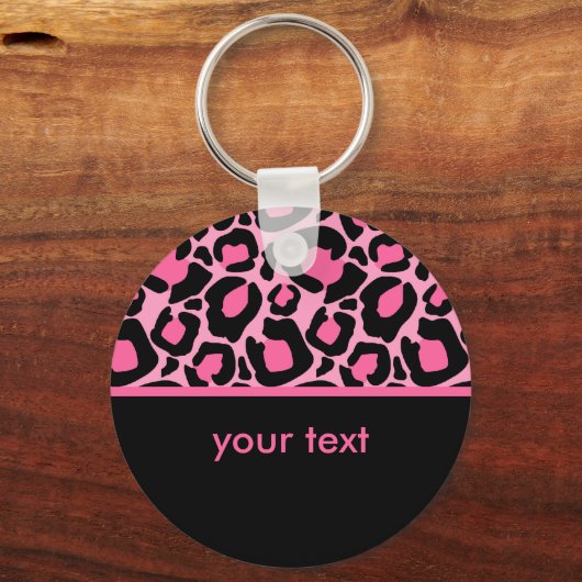 Roze leopard Pattern Sleutelhanger (Voorkant)