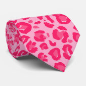 Roze leopard Pattern Stropdas (Opgerold)