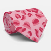 Roze leopard Pattern Stropdas (Opgerold)