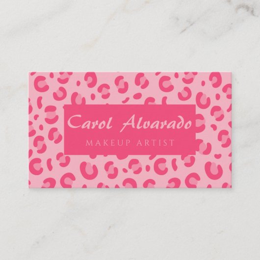 Roze leopard Pattern Visitekaartje (Voorkant)