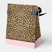 Roze Leopard Princess Baby shower Bedankdoosjes (Achterkant)