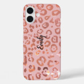 Roze Leopard Print Animal Print Patroon Case-Mate iPhone Case (Achterkant)