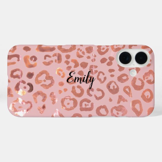 Roze Leopard Print Animal Print Patroon Case-Mate iPhone Case (Achterkant (horizontaal))
