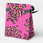 Roze Leopard Print Baby shower Bedankdoosjes (Achterkant)