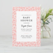 Roze Leopard Print Baby shower Kaart (Staand voorkant)