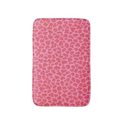 Roze Leopard Print Badmat (Voorkant Verticaal)
