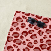 Roze leopard Print Beach Towel Strandlaken (In situ)