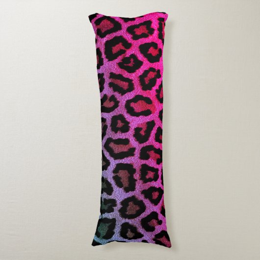 Roze leopard Print Body Pillow Lichaamskussen (Voorkant Verticaal)