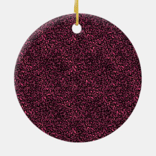 Roze leopard print Gold Glitz Keramisch Ornament (Achterkant)
