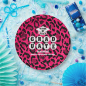 Roze Leopard Print Graduation Party Papieren Bordje (Feest)