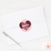 Roze Leopard Print Hartnaam Ronde Sticker (Envelop)